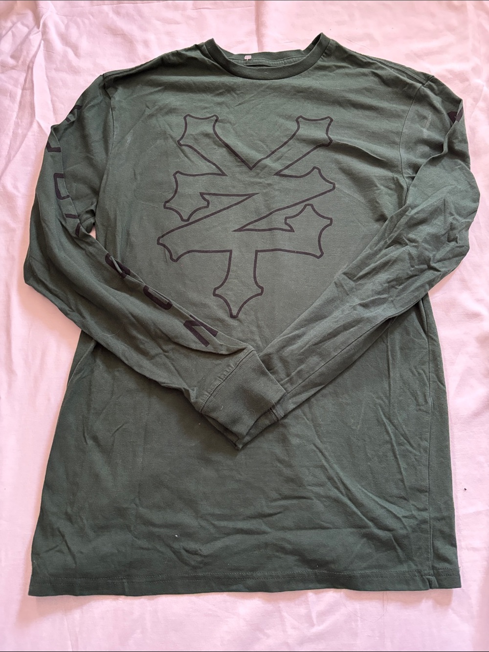 Zoo York Dark Green Crewneck Tee with Black Logo Print
